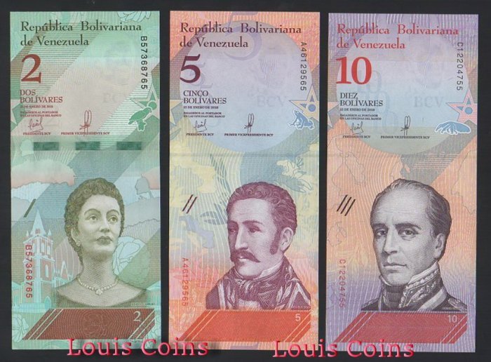 587-13 B587-VENEZUELA--委內瑞拉紙幣三套(共21張)(O)