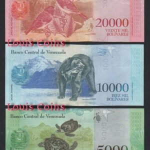 587-6 B587-VENEZUELA--委內瑞拉紙幣三套(共21張)(O)