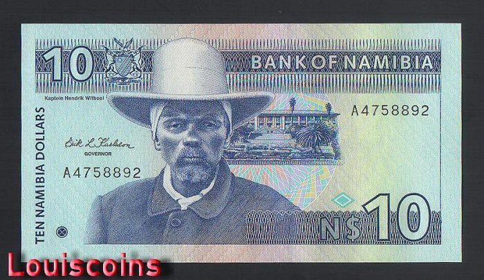 589-1 B589-NAMIBIA-ND (1993)納米比亞紙幣,-10 Namibia Dollars(B)