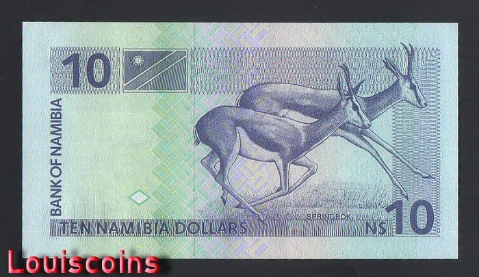 589-2 B589-NAMIBIA-ND (1993)納米比亞紙幣,-10 Namibia Dollars(B)