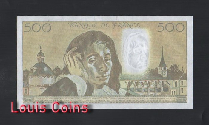 B593-FRANCE-1968-1993法國紙幣,500 Francs(B)