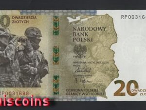 B595-POLAND-2022波蘭紀念紙幣含冊,20 Złotych(T)