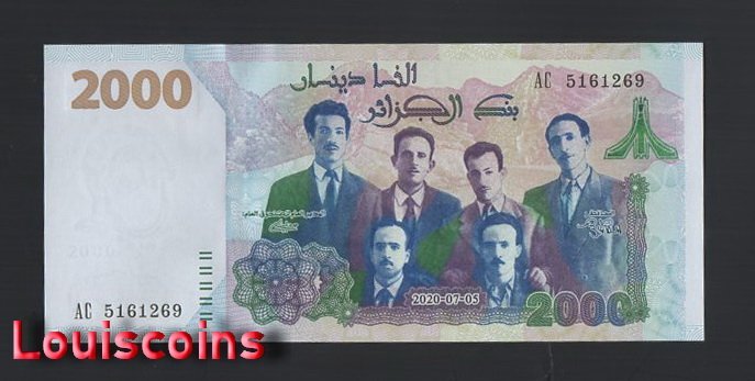 B597-ALGERIA-2020阿爾及利亞紀念鈔票.2.000 Dinars(459)