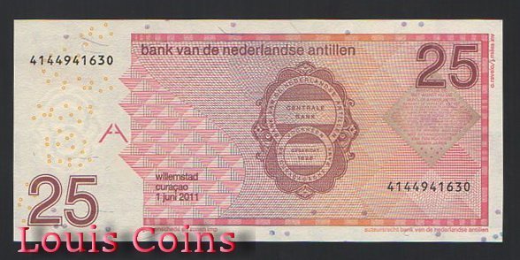 606-2 B606-NETHERLANDS ANTILLES--2011荷屬安地列斯紙幣25 Gulde(B)