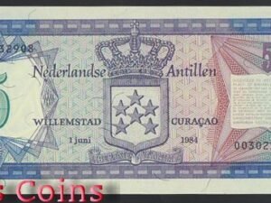 B607-NETHERLANDS ANTILLES--1984荷屬安地列斯紙幣5 Gulde(B)