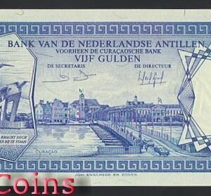 607-2 B607-NETHERLANDS ANTILLES--1984荷屬安地列斯紙幣5 Gulde(B)