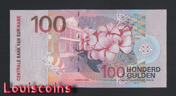 612-2 B612-SURINAME--2000蘇利南紙幣-100 Gulden(475)