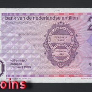 B619-NETHERLANDS ANTILLES-1986荷屬安地列斯紙幣250(HB)