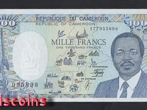 B621-CAMEROON-1986-92喀麥隆紙幣,1.000 Francs(B)