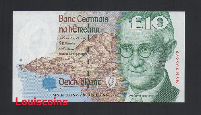 B622-IRELAND-(1993-1999)-愛爾蘭鈔票-10 Pound(BO)