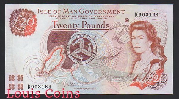 B636-ISLE OF MAN--2002男人島(曼島)紙幣20 Pounds(B)