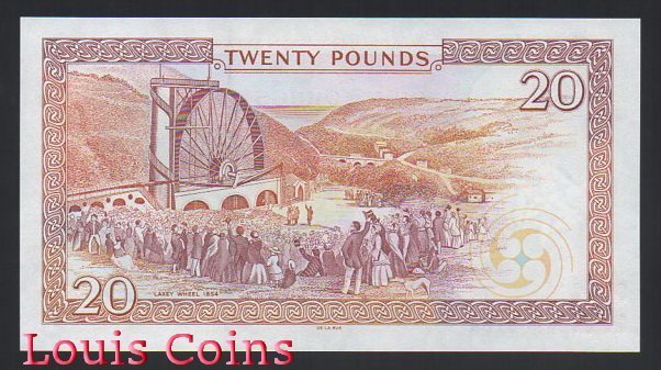 B636-ISLE OF MAN--2002男人島(曼島)紙幣20 Pounds(B)