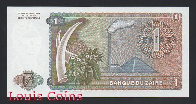 638-2 B638-ZAIRE--1979薩伊紙幣1 Zaires(O)