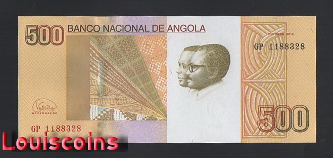 644-1 B644-ANGOLA-2012安哥拉鈔票-500 Kwanzas(1235)