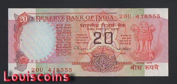 645-1 B645-INDIA-1970-2002印度紙幣-20 Rupees(691)