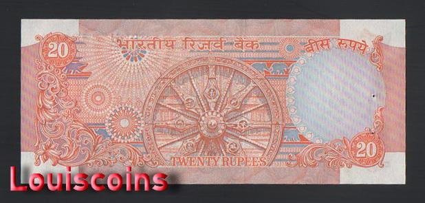 645-2 B645-INDIA-1970-2002印度紙幣-20 Rupees(691)