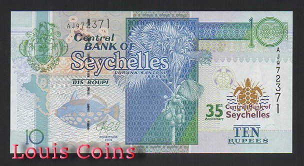 646-1 B646-SEYCHELLES --2013塞席爾紀念紙幣10 Rupees(BO)