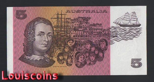 649-2 B649-Australia-1974-91澳洲鈔票-5 Dollars(AO)