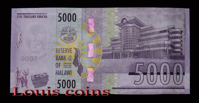 651-2 B651-MALAWI-2021馬拉威紙幣5000 Kwacha(B)