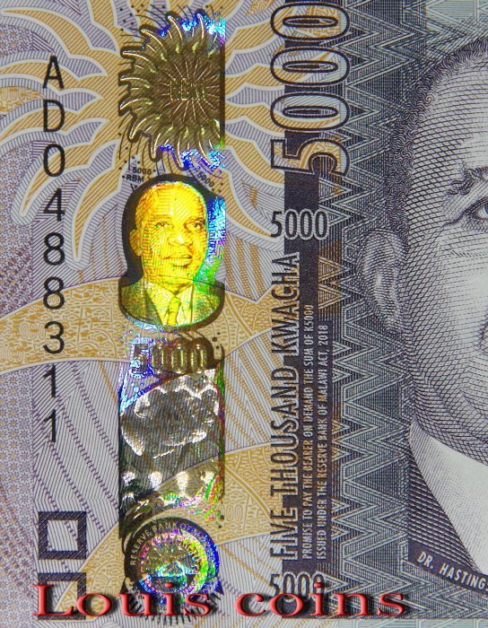 651-4 B651-MALAWI-2021馬拉威紙幣5000 Kwacha(B)