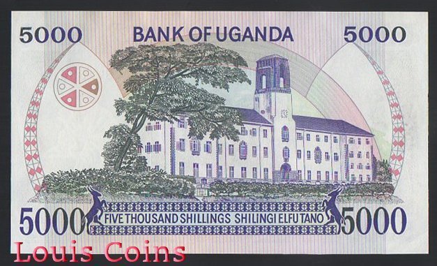 653-2 B653-UGANDA --1986烏干達紙幣5.000 Shillings(B)
