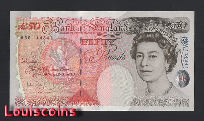 656-1 B656-GREAT BRITAIN-1993-94英國紙幣, 50 Pounds(BO)