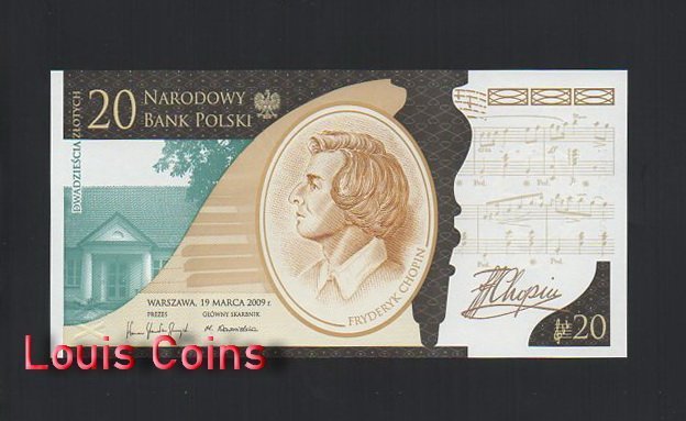 659-1 B695-POLAND-2009波蘭紀念紙幣,20 Złotych含冊(T)