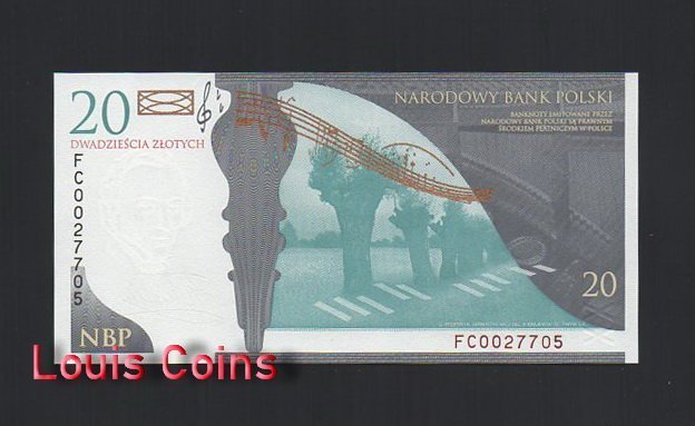 659-2 B695-POLAND-2009波蘭紀念紙幣,20 Złotych含冊(T)