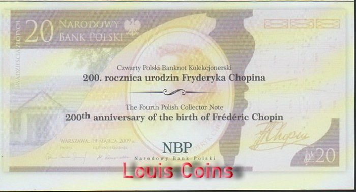 659-3 B695-POLAND-2009波蘭紀念紙幣,20 Złotych含冊(T)