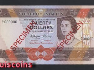 660-1 B660-SOLOMON ISLANDS-1984所羅門群島紙幣-20 Dollars樣張(O)