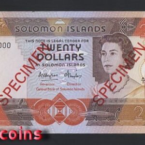 B660-SOLOMON ISLANDS-1984所羅門群島紙幣-20 Dollars樣張(O)