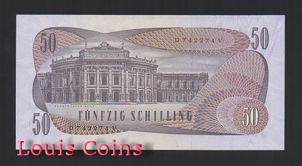 663-2 B663-AUSTRIA--1970奧地利紙幣50 Schilling(B)