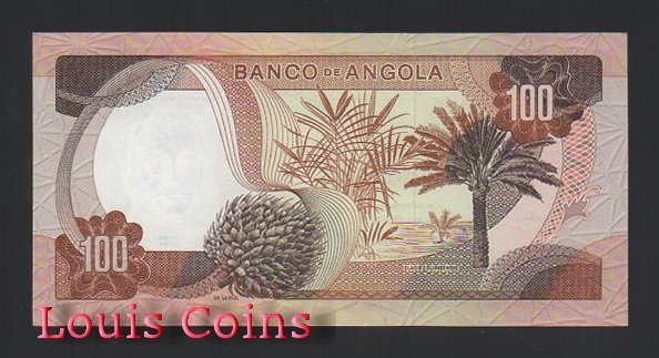 B675-ANGOLA--1972安哥拉紙幣100 Escudos(B)