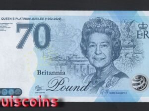 677-1 B677-GREAT BRITAIN-2022英國塑膠Fantasy Note-70周年紀念(AO)