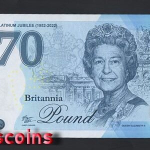 B677-GREAT BRITAIN-2022英國塑膠Fantasy Note-70周年紀念(AO)