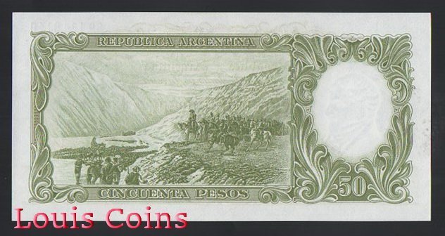 B679-ARGENTINA--1968-1969阿根廷紙幣50 Pesos(B)