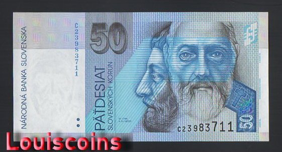 685-1 B685-SLOVAKIA-1993-05斯洛伐克紙鈔-50 koruna(B)