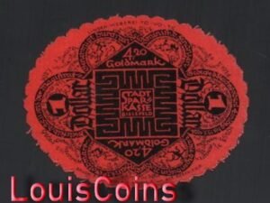 694-1 B694-GERMANY-1924德國緊急貨幣絨布鈔票4.20 金馬克(O)