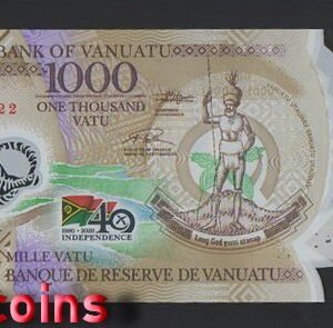 B695-VANUATU-2020瓦努阿圖(萬那杜)塑膠紀念鈔票-1.000 Vatu(476)