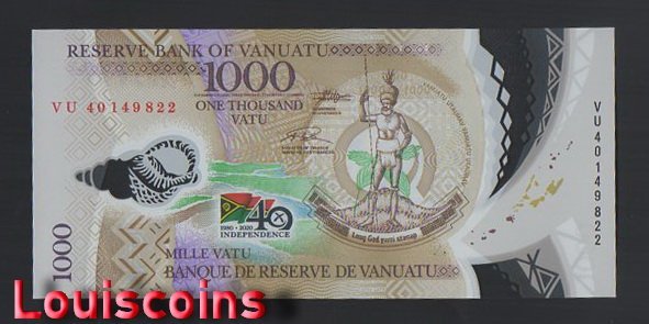 B695-VANUATU-2020瓦努阿圖(萬那杜)塑膠紀念鈔票-1.000 Vatu(476)