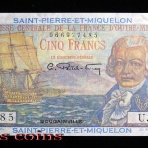 B701-SAINT PIERRE & MIQUELON-ND(1950-60)聖皮埃與密克隆群島紙鈔-5 Francs(BO)