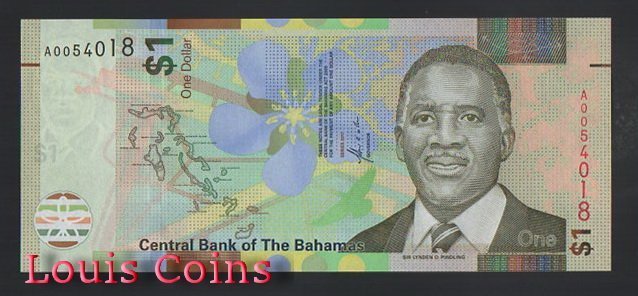 B703-BAHAMAS--2017巴哈馬紙幣1 Dollar(B)