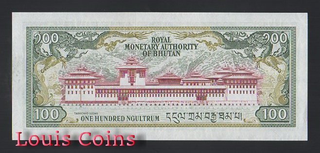 B720-BHUTAN--1986不丹紙幣 100 Ngultrum(B)