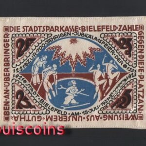 726-2 B726-GERMANY-1921德國緊急貨幣布鈔票,25 MARK(B)