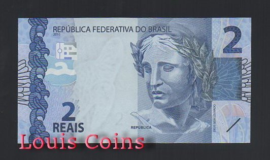 B728-BRAZIL--2010巴西紙幣2 Reais(B)