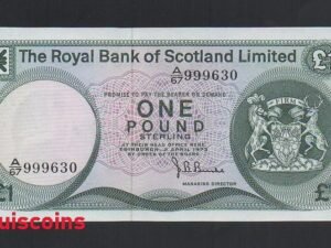735-1 B735-SCOTLAND--1973蘇格蘭紙幣, 1 Pounds(B)