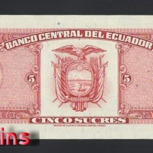 736-2 B736-ECUADOR-1988厄瓜多紙幣-5 Sucres(B)
