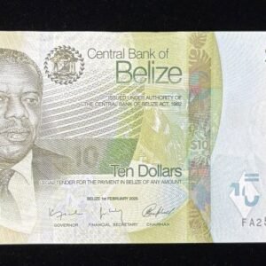 B738-BELIZE-2025貝里斯(伯利茲)紙幣10 Dollars(B)