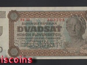 740-1 B740-SLOVAKIA-1942斯洛伐克紙幣20 Korun(O)