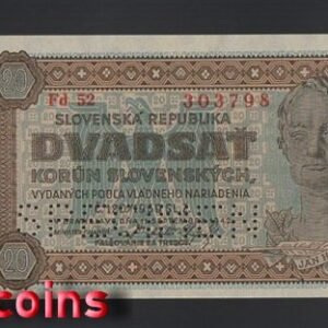 740-1 B740-SLOVAKIA-1942斯洛伐克紙幣20 Korun(O)